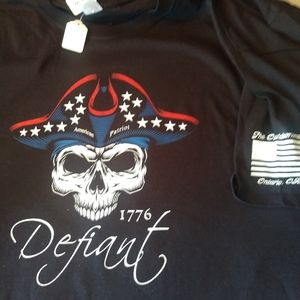 Red white blue defiant Patriot t-shirt
